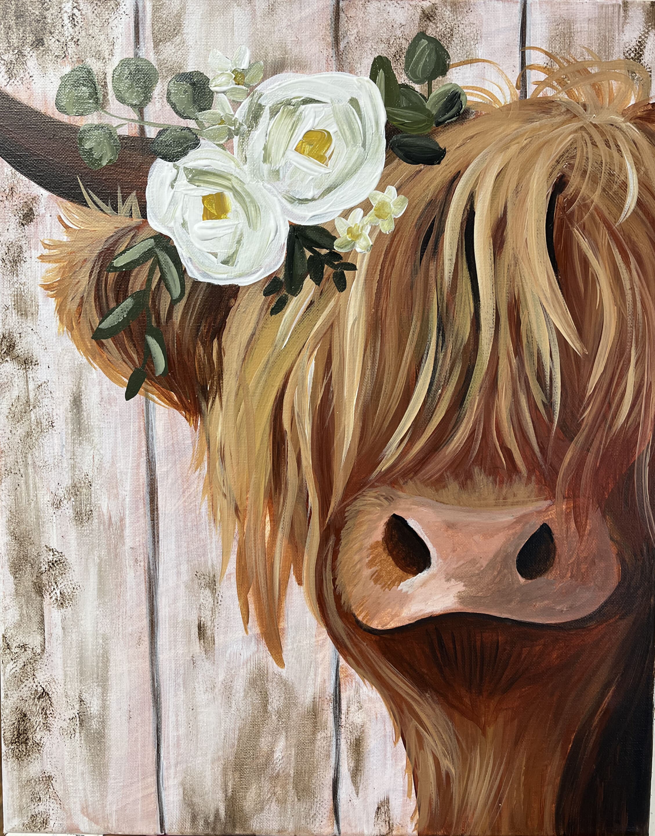 Art At Home: Highland Cow Tutorial Step by Step - Uncorked Canvas